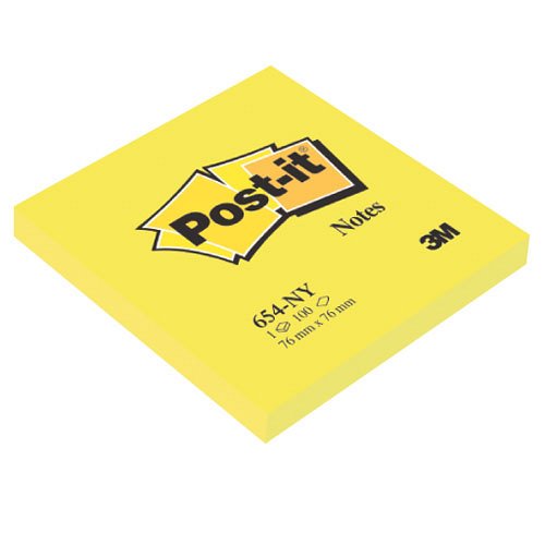 Post-it&#174; 654 76x76mm 100lap neon neons&#225;rga