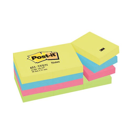 Post-it&#174; 653-TFEN 38x51mm 100lap 12t&#246;mb ENERGETIC