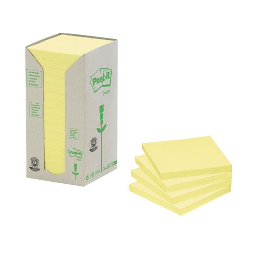 Post-it&#174; 654-1T 76x76mm 16x100lap/csm GreenLine s&#225;rga