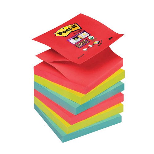 Post-it&#174; Super Sticky R330-6SS-PLAY 76&#215;76mm, 90lap 6 t&#246;mb Playful