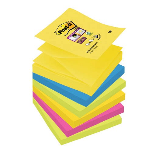 Post-it&#174; Super Sticky R330-6SS-CARN, 76&#215;76mm, 90lap 6 t&#246;mb CARNIVAL