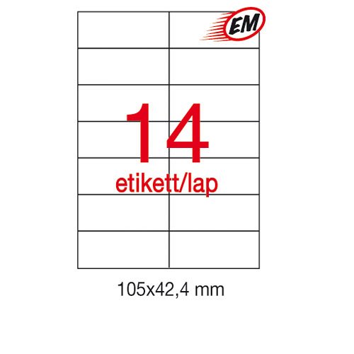 Etikett A1795 42,4x105mm 500&#237;v Apli