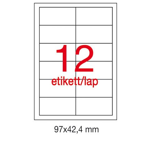 Etikett A1288 42,4x97mm 100&#237;v LCA1288 Apli