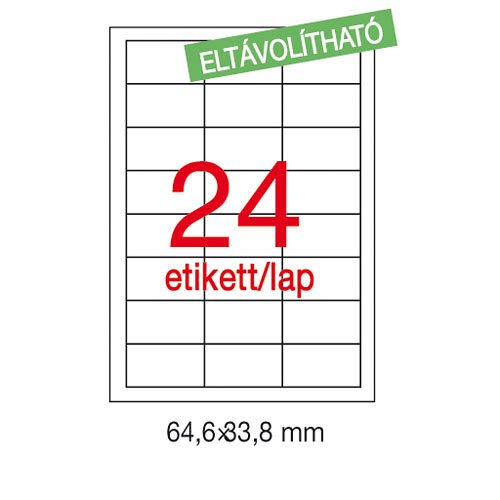 Etikett LCA03056 64,6 x 33,8 mm elt&#225;vol&#237;that&#243; 2400db/csomag