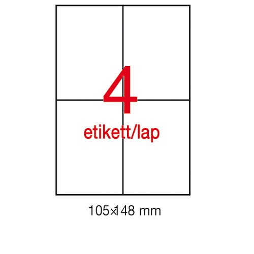 Etikett LCA1227 105 x 148 mm fehér vízálló 80db/csomag 20ív