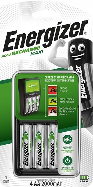 Akkut&#246;ltő Energizer Maxi + 4db AA Power 2000mAh akku