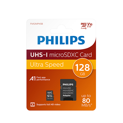 Mem&#243;riak&#225;rtya PHILIPS Micro SDXC 128GB Class 10 +adapter