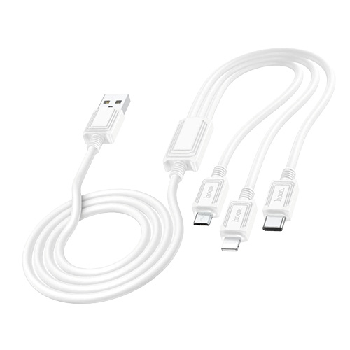 Adatkábel HOCO X74 3in1 (Type-C, Micro, Lightning) 1m fehér