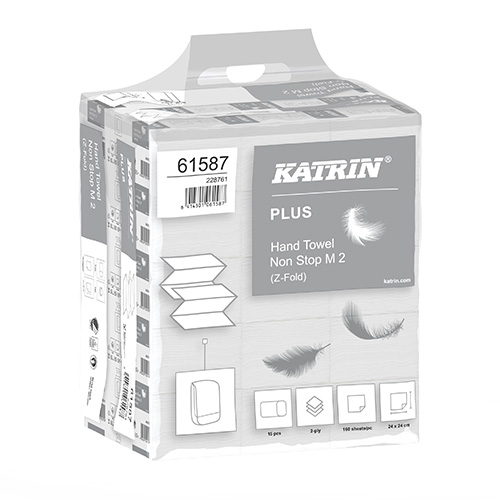 K&#233;zt&#246;rlő KATRIN Plus Non Stop M2 Zhajtogat&#225;s interfold 2 r&#233;tegű 160 lapos feh&#233;r