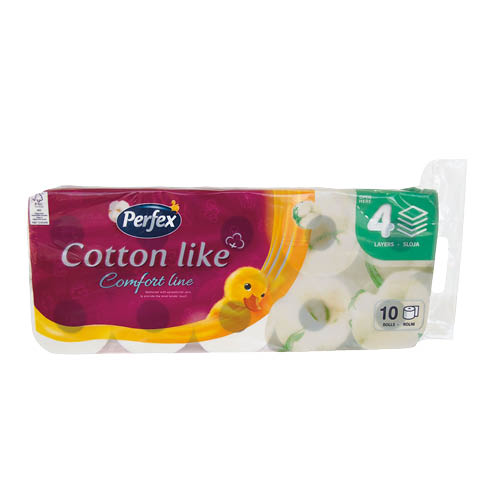 Toalettpap&#237;r Perfex Cotton like Comfort line 10 tekercs 4 r&#233;tegű