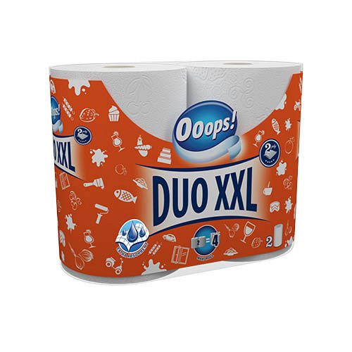 Pap&#237;rt&#246;rlő Ooops! Duo XXL 2 r&#233;tegű 2 tekercses csomag