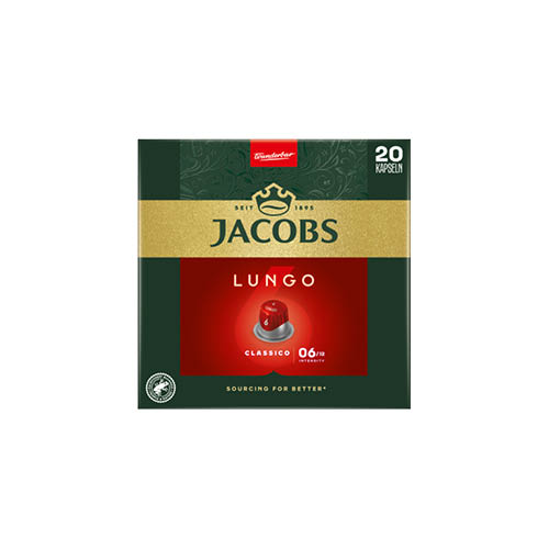 K&#225;v&#233;kapszula Nespresso kompatibilis JACOBS Lungo 6 Classic 20db