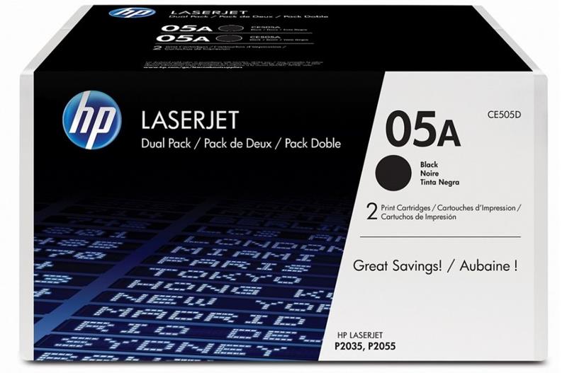 HP l&#233;zertoner CE505AD No.05A fekete 2x2300 old.