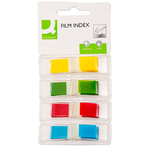 Öntapadós oldaljelölő feles műanyag 12,5x43mm 4x35lap Q-CONNECT KF03631