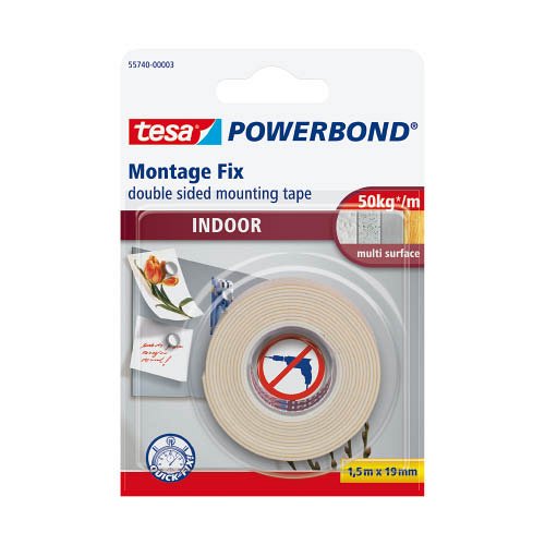 Ragasztószalag montázs tesa® Powerbond 55740 beltéri 19mmx1,5m