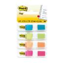 Post-it® Keskeny jelölőcímke 12×43 mm, 683-4ABX, 4×35 címke, élénk színek adagolóban