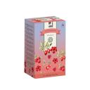 Tea Q-CONNECT KF10245 málnaizű csipkebogyótea hibiszkusszal 20x1,5g