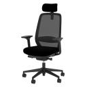 Forgószék irodai fejtámlás ELOVIE SWIVEL CHARI MESH karfával hálós fekete