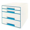 Irattartó 4 fiókos LEITZ WOW Desk Cube kék