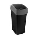 Billenőfedeles szemetes CURVER "PACIFIC FLIP BIN" 45l fekete/szürke szelektív